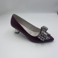 Escarpins Convertibles à Talon Chaton pour Femme, Bout Pointu, à Enfiler, en PU, avec Nœud en Strass, Chaussures de Soirée, Vente en Gros