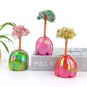New Arrived Crystal <b>Tree</b> Wholesale Handmade Aura Stone Base Crystal Chips <b>Tree</b> for Healing Decoration - Product Image 3
