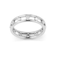 Bague empilable Gemnel en zircone cubique, alliance éternité plaquée or 18 carats, double bande ajourée pour femme, bijou cadeau