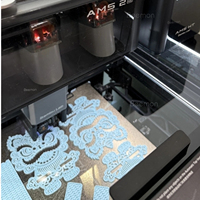 Printer 3D FDM Core-XY Tertutup Industri Kecepatan Tinggi Ukuran Besar 330*320*325mm Multi-Warna Dual-nozzle Combo H2C AMS Asli