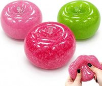 Pelota Blanda de Smoothie de Manzana de Rebote Lento, Fruta Simulada al por Mayor, Juguete Antiestrés Divertido para Apretar, Novedoso Juguete Sensorial Blando
