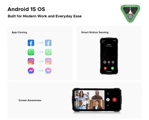Smartphone robuste DOOGEE Fire 5 Pro Android 15 IP68/IP69K étanche 4+128 Go Batterie de grande capacité 13000 mAh Téléphone mobile - Product Image 4
