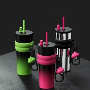 Gobelet isotherme à double paroi en acier inoxydable, tasse de voyage pour voiture, vente en gros avec support, mug de voyage pour café - Product Image 4