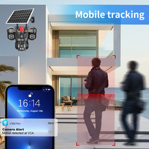 מצלמת אבטחה חיצונית אלחוטית CE V380 Pro 4k סולארית PTZ 4G עם 3 עדשות, מעקב אחר בני אדם מבוסס בינה מלאכותית, לבית ולגינה - Product Image 4