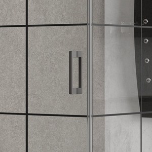 NICO-3500 Kamalu moderno 90x90 telaio in alluminio nero Frameless porta incernierata box doccia rettangolare doccia a vapore - Product Image 3