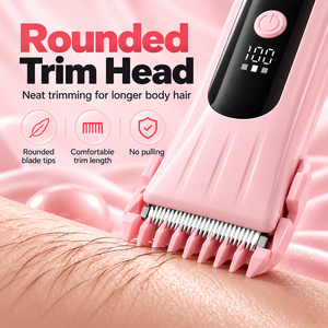 Depiladora de Doble Cabezal, Recortadora de Vello Eléctrica Recargable, Afeitadora Corporal para Bikini, Pantalla LED, Resistente al Agua IPX7 para Mujer - Product Image 2