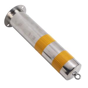 Blocco del posto auto rimovibile in acciaio inox vialetto dissuasore palo barriere di parcheggio colonna di avvertimento con strisce riflettenti - Product Image 3