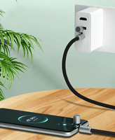Câble de charge rapide PD 60W Type C vers C avec cordon en nylon tressé anti-perte pour téléphone