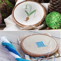 Cerceaux de broderie, point de croix, anneau, ensemble de cercles en bois imitant le cadre d'affichage