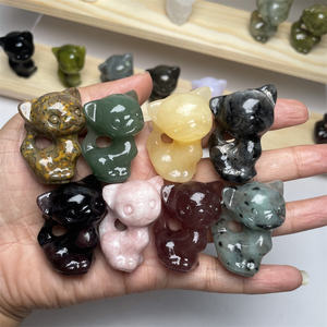 Vente en gros de pierre de roche naturelle sculptée à la main en renard de cristal pour la décoration intérieure - Product Image 3