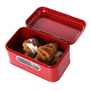 Bakery Accessories Customized Iron Square Bread Box with Lid Bread <strong>Bin</strong> Metal Bread <strong>Storage</strong> Container for Kitchen Food <strong>Storage</strong> - Product Image 2