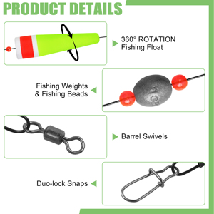 Flotteurs <span class=keywords><strong>de</strong></span> pêche lestés pour la pêche en eau salée, flotteurs <span class=keywords><strong>de</strong></span> type bouchon pour la pêche à la truite - Product Image 4