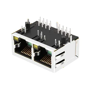 Hr911205 conector magnético, entrada multi-porta ethernet base 10/100-t 1x2 porta feminina rj45