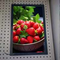 Cadre lumineux LED ultra-mince pour affichage publicitaire, idéal pour les menus de restaurants de restauration rapide, les affiches de cinéma et la photographie.