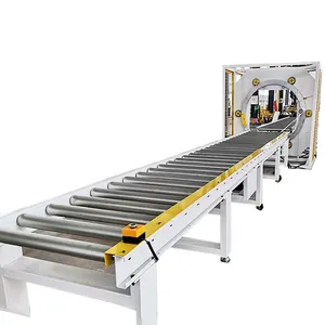 Orbital Packing Equipment Horizontal Film Stretch Wrapping Machine With Conveyor For Sale