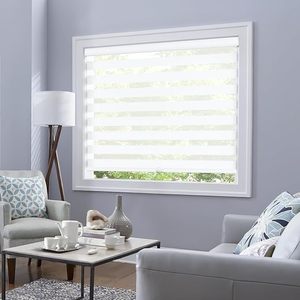 Rèm cuốn zebra hai lớp ngày đêm tùy chỉnh màu trắng, không cần dây điều khiển - Product Image 6