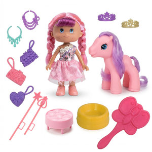 Premium <b>Vinyl</b> 13cm Princess Model Toy with Grooming Brush and Accessories in Plastic <b>Window</b> Box for Kids Birthday Party Favor - Product Image 1