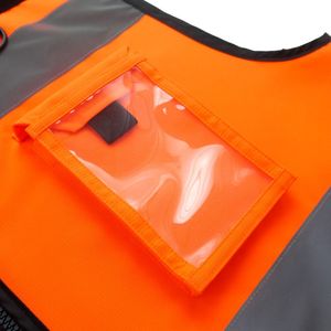 Chaleco de Seguridad Reflectante de Alta Visibilidad, Impermeable, con Múltiples Bolsillos, para Tráfico y Seguridad en la Construcción, con Logotipo Personalizable - Product Image 1