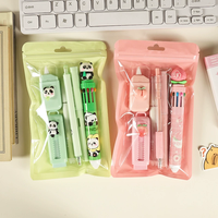 Lot de 6 stylos correcteurs mignons, gel effaçable, stylo à bille 10 couleurs, crayon, cadeau, papeterie de dessin animé