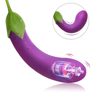 Vibrateur portable en latex OEM, modèle Dildo Eggplant, 10 fonctions, étanche IPX7, rechargeable par USB, pour femmes - Product Image 1