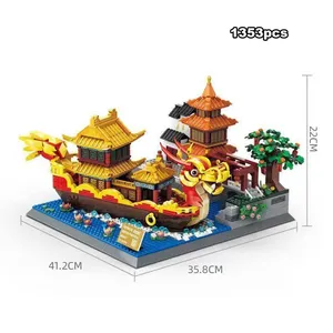 Wange 6232 China cultura Qinhuai río pintado barco mundo arquitectura <span class=keywords><strong>ladrillos</strong></span> ciudad juguetes regalos para niños juegos de bloques de construcción - Product Image 6