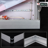 Panneau publicitaire LED à film souple simple face avec cadre en aluminium pour vitrine de magasin, enseigne rétroéclairée par LED, OEM & ODM