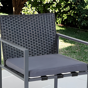 Leisure Traditional <b>Wicker</b> Foam Filled Silk <b>Screen</b> Printed Outdoor Garden Chair Portable Stacking Metal Frame for Villa - Product Image 6