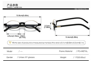 Chất lượng cao thời trang nửa mặt trăng Kính đọc sách kính quang học khung người đàn ông phụ nữ làm bằng tay kính mắt kính khung - Product Image 3
