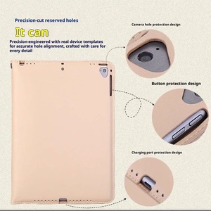 Étui de protection en cuir avec support intégré, repose-main, <span class=keywords><strong>pochette</strong></span> porte-cartes pour <span class=keywords><strong>iPad</strong></span> 10-12/Air 8-12/Pro 11 - Product Image 4