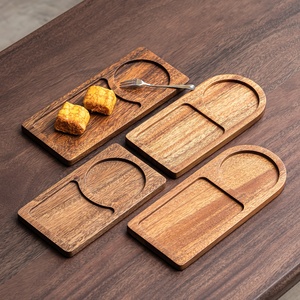 Bandeja de Servicio de Café de Madera de Acacia Sólida de Primera Calidad, Ecológica, de Lujo Ligero, 2 cm de Grosor, Rectangular, para Otomana, Sala de Estar, Desayuno - Product Image 1