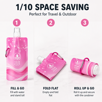 Pochette pliable écologique sans BPA, recyclable, 500 ml, pour événements sportifs et cadeaux promotionnels
