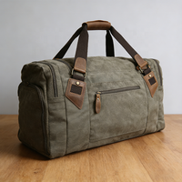 Sacs de voyage en toile et cuir imperméables robustes personnalisés, grande capacité avec poches intérieures, compartiment à chaussures, sac de voyage
