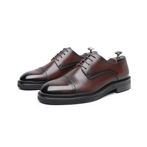 Nouvelles Chaussures Habillées Formelles pour Hommes - Oxfords Carrés à Lacets Respirants Légers avec Semelle Extérieure en Caoutchouc Antidérapant et Patchwork en Cuir Véritable - Product Image 5