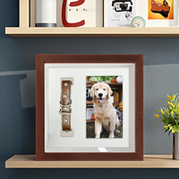 Vente chaude Pet Memorial Bois Photo Cadre Ombre Cadre Personnalisé Carton Empreinte De Patte Kit Parfait Sympathie Cadeaux Décoration de La Maison