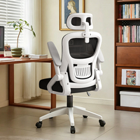 Chaise de bureau pivotante à dossier haut en maille, réglable manuellement, confortable, avec accoudoirs relevables, à prix abordable