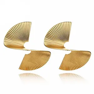 义乌工厂热卖首饰螺旋耳环女性 3D 黄金螺旋耳环
