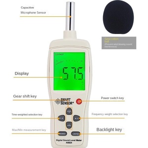 Высокоточный измеритель уровня звука, шумомер, децибелметр AS824 - Product Image 5