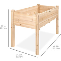 Lit de jardin en bois, 4 pièces, rectangulaire surélevé, pour légumes, fleurs, Patio extérieur