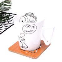 Sous-verre de cuisine épaissi anti-brûlure à motif dessin animé, tapis isolant thermique, dessous de plat, dessous de tasse et de bol