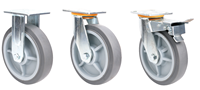 Roue pivotante robuste, roue industrielle silencieuse en TPR avec noyau en plastique, sans traces, pour chariot d'entrepôt
