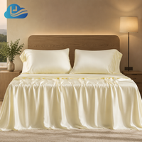 Parure de lit d'été Cloudland en soie durable 400TC, certifiée OEKO-TEX Standard 100 et BSCI, couleur unie de qualité supérieure