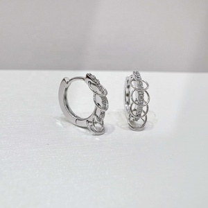 Prix usine boucles d'oreilles pour femme en argent 925 plaqué or rose, motifs œil, papillon rond, nœud géométrique western et géométriques rétro - Product Image 2