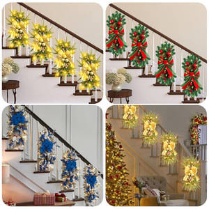 Dekorasi Natal Merry <span class=keywords><strong>Christmas</strong></span>, Karangan Bunga Natal, Tirai Pintu Plastik, Hiasan Gantung Rumah, Lampu LED, Dekorasi Tangga Terbalik, Hiasan Gantung - Product Image 2
