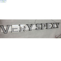 Lettres LED lumineuses en acier inoxydable argenté poli pour enseigne de fenêtre, panneau suspendu au plafond, décoration pour maison et centre commercial