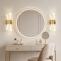 Applique Murale LED Contemporaine de Luxe avec Abat-jour en Acrylique en Forme de Sablier, Or et Noir, pour Chambre, Couloir, Hôtel