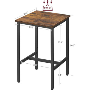 Taburete de Bar de madera con patas de metal duradero marrón rústico industrial superventas personalizado de fábrica sillas marco de acero pies ajustables - Product Image 3