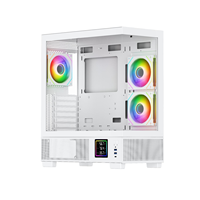 Tecnomall H6 Boîtier d'ordinateur en verre trempé à deux côtés pour joueur ATX HD USB3.0 avec écran d'affichage