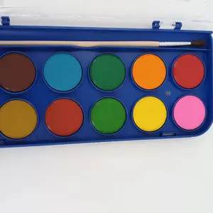 Ensemble de peinture aquarelle lavable de 12 couleurs vives comprenant une palette de mélange d'aquarelle pour artistes, peintres débutants, enfants