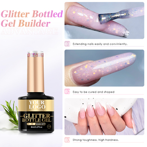एक बोतल डरोई हेमा मुक्त छाया में 211 रंग ग्लिटर जेल बिल्डर नाखून जेल तरल - Product Image 5