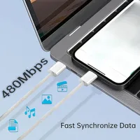 Kabel Pengisian Daya USB-C ke USB-C 60W dengan PD & QC 3.0 Fast Charge untuk iPhone 18 17 16 15 Pro Max 1m 1.5m 2m